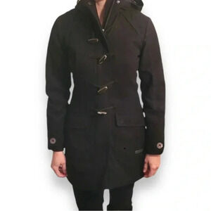 Merrell Women’s Opti-Warm Toggle Closure Black Sm Hooded Mid Length Duffel Coat